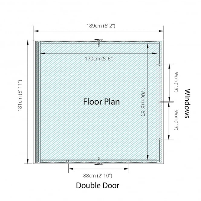 Mercia Overlap Vertex No Window Shed 10X8