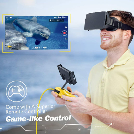 Mini Underwater Drone – Underwater Drone Submarine with 4K UHD Camera for Real Time Viewing, Dive to 330ft, APP Remote Control & Remote Controller, Live Stream, Tilt-Lock Adjustable, Fish Finder, ROV