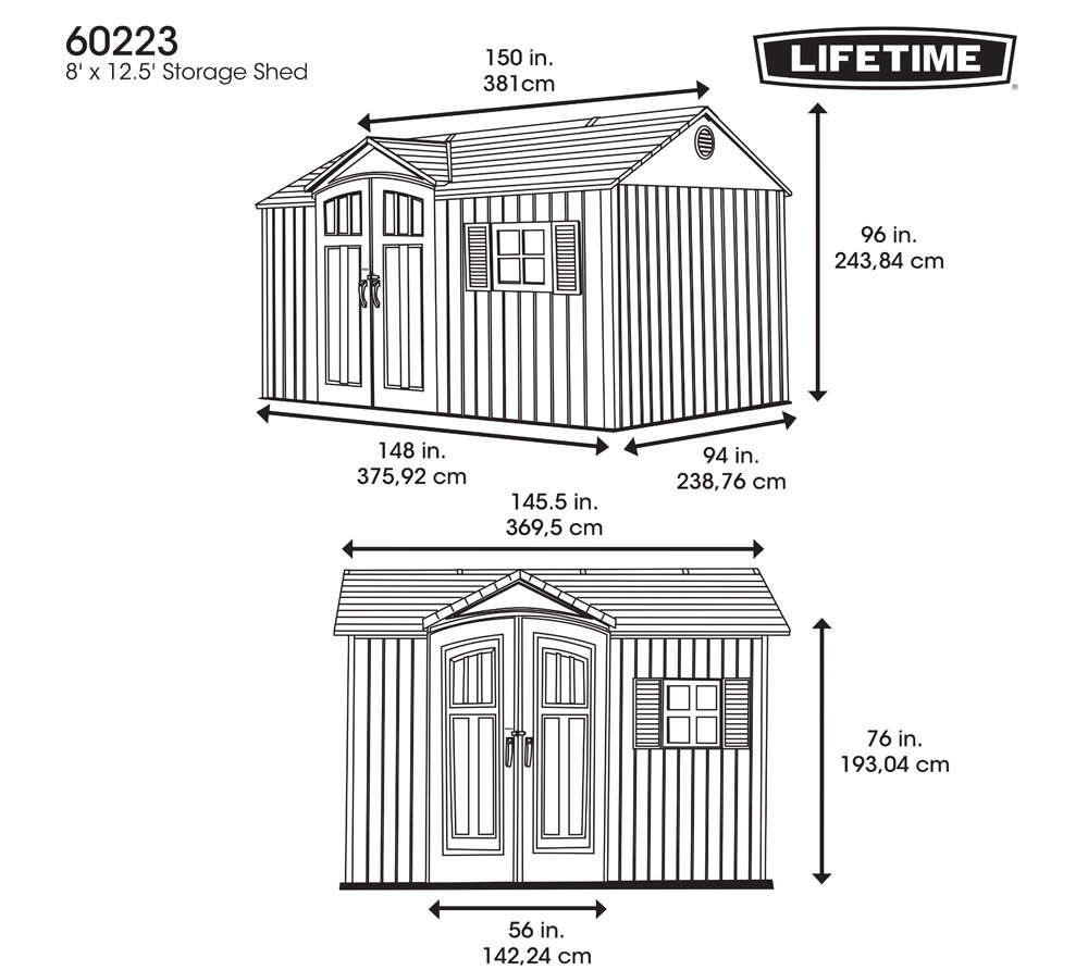 【Storage Shed】Storage Shed 12.5 x 8 Ft. Garden Building
