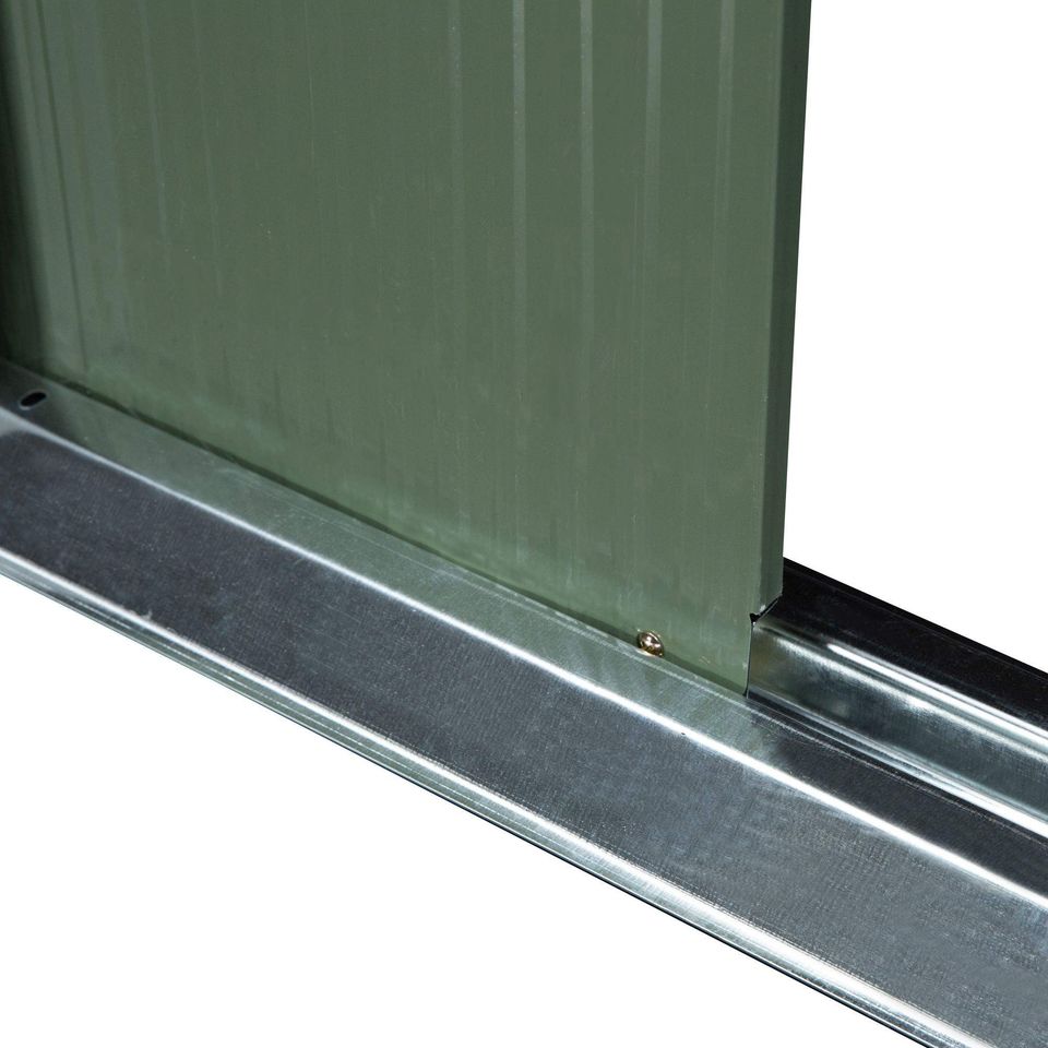 【Storage Shed】9' x 4' Corrugated metal storage shed outside equipment kit, light green