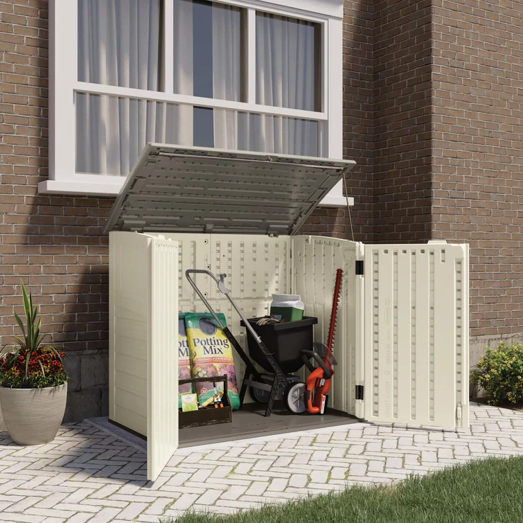 Outdoor 4 ft. 5 in. W x 2 ft. 9 in. D Plastic Horizontal Storage Shed