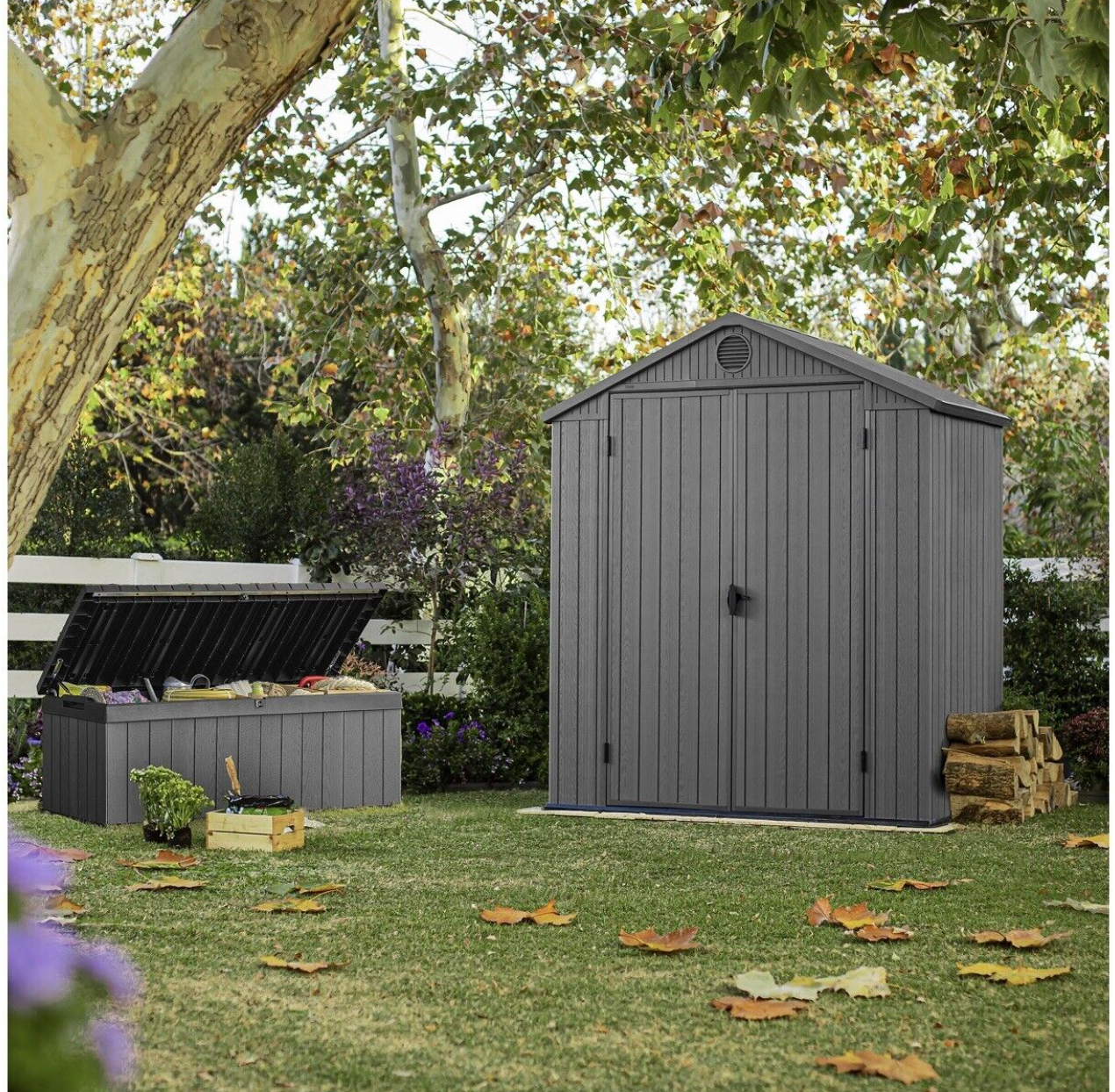 Keter Darwin 6 X 4 Ft Double Door Shed, Garden Storage Shed - Grey