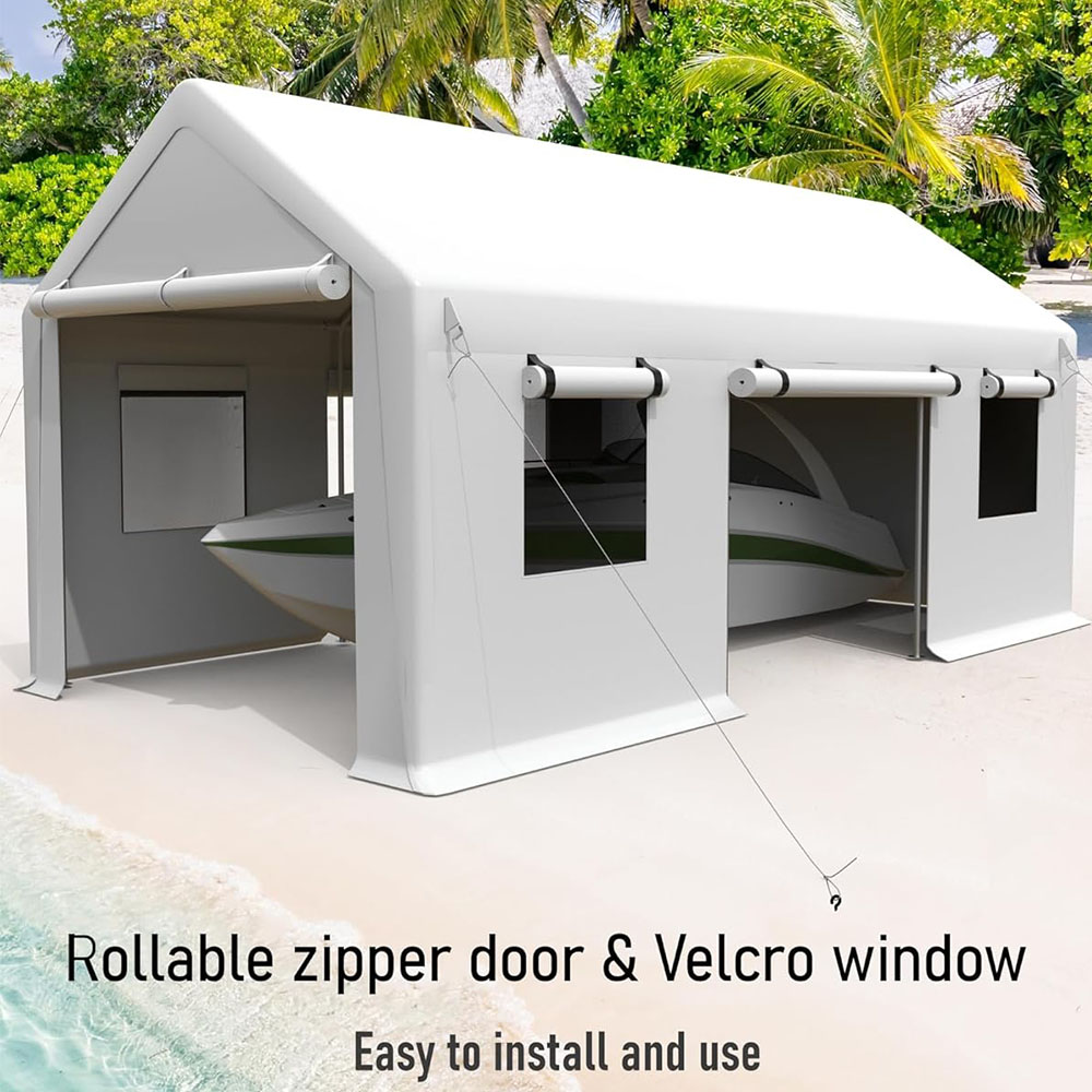 DEXSO Carport 13'x20' Portable Garage, Heavy Duty Carport Canopy