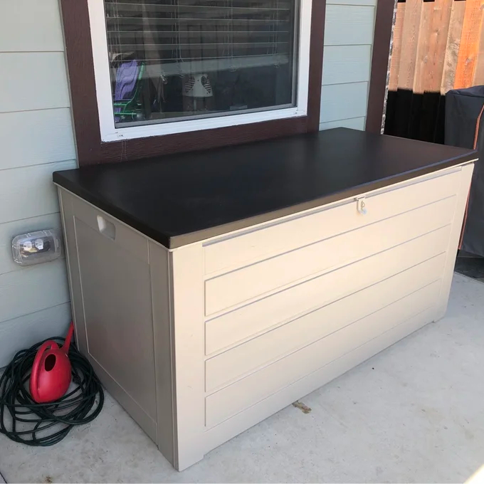 【Storage Shed】180 Gallon Water Resistant Plastic Lockable Deck Box