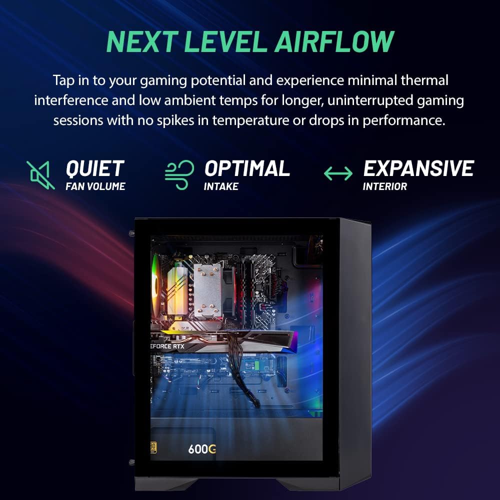 Skytech Archangel Gaming Computer PC Desktop – Ryzen 5 3600 3.6GHz, GTX 1660 Super 6G, 500GB SSD, 16GB DDR4 3200MHz, RGB Fans, Windows 11 Home 64-bit, 802.11AC Wi-Fi