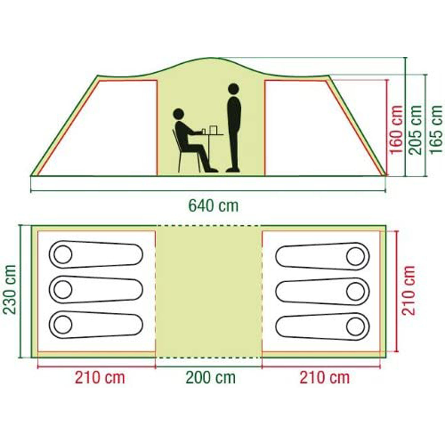 Coleman Tent Ridgeline 4 Plus, 4 Man Tent, 4 People Vis-A-Vis Tunnel Tent, Camping Tent, Dome Tent with Sun Roof, Waterproof HH 3.000 mm