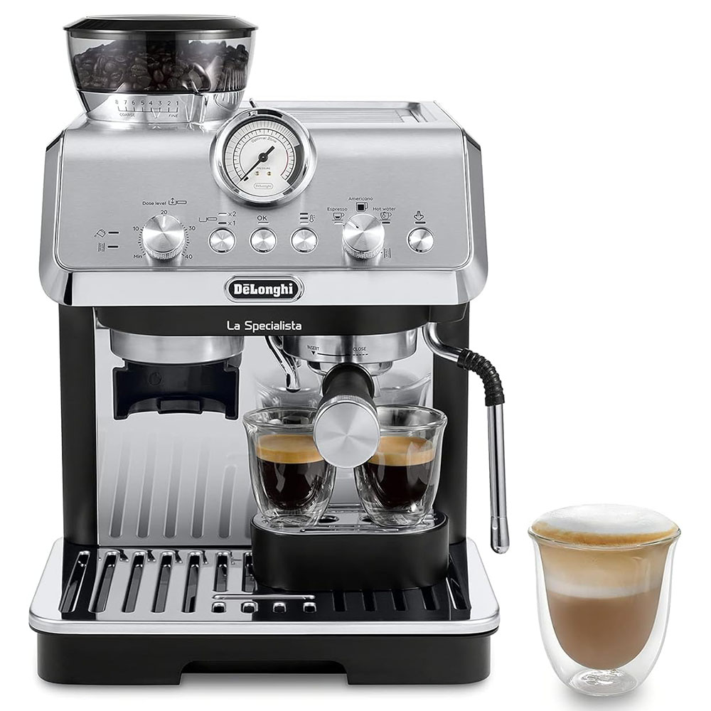 De'Longhi La Specialista Espresso Machine with Grinder, Milk Frother, 1450W