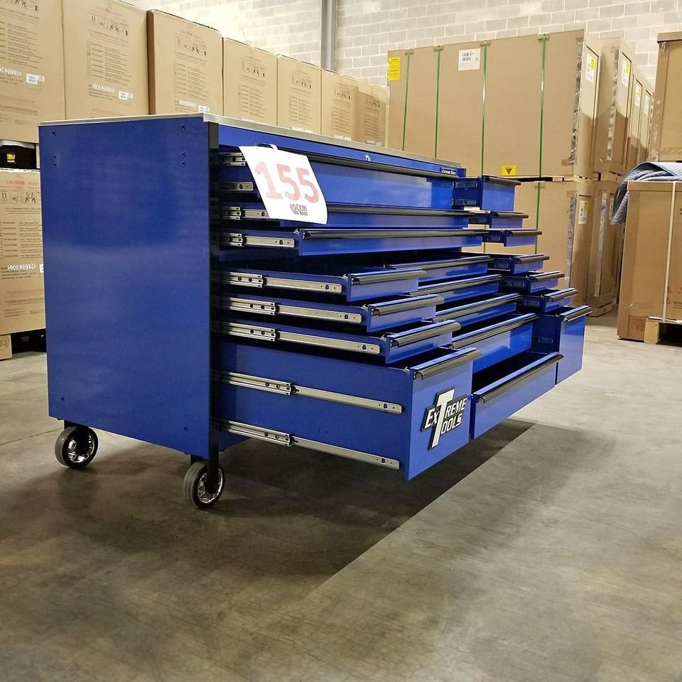 Dent Extreme Tools 72 x 30 19 Drawers Triple Bank Roller Cabinet With Stainless Steel Top C Showroom Demo
